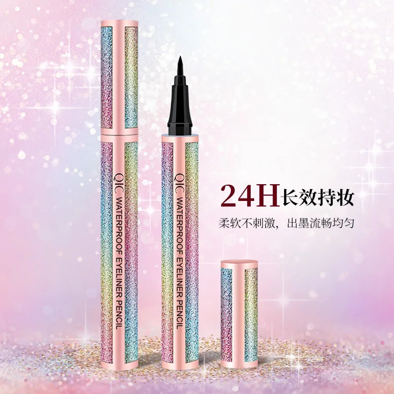 Starry Sky Waterproof Black Liquid Eyeliner Pen - Quick-Drying Eye Makeup for Women