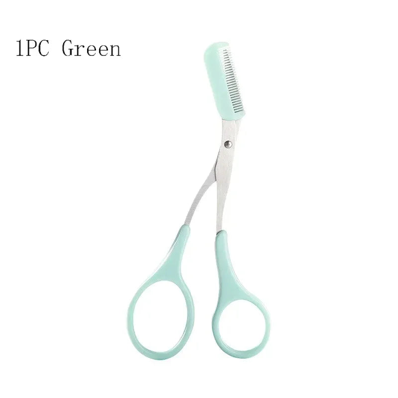 Stainless Steel Eyebrow Trimmer Scissors with Comb - Professional Makeup Tool for Eyebrow Shaping (1/2/3/4 Pieces)