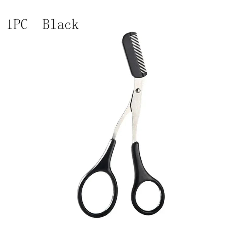 Stainless Steel Eyebrow Trimmer Scissors with Comb - Professional Makeup Tool for Eyebrow Shaping (1/2/3/4 Pieces)