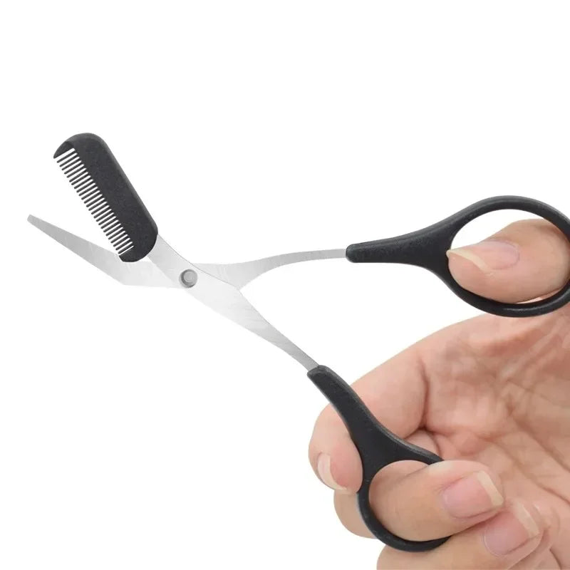 Stainless Steel Eyebrow Trimmer Scissors with Comb - Professional Makeup Tool for Eyebrow Shaping (1/2/3/4 Pieces)