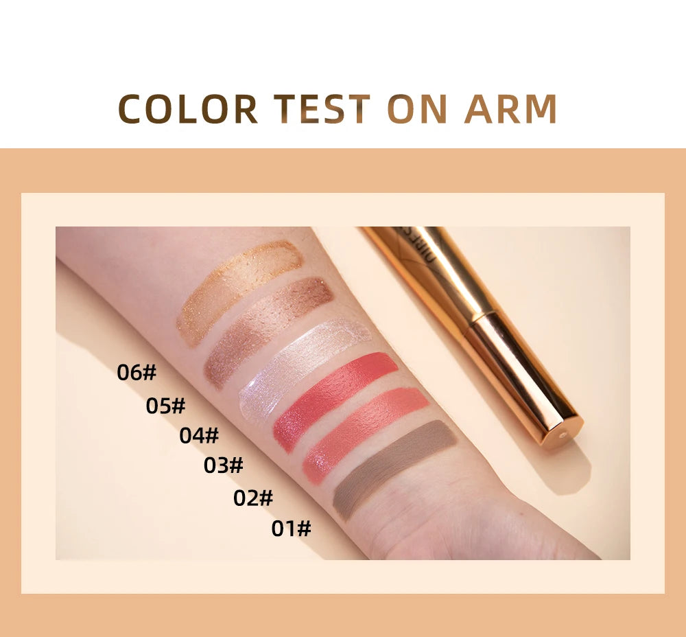 Liquid Contour with Cushion Applicator Highlight Shimmer Natural Soft Moisturizing Cream Liquid Blush for Cheek Cosmetics