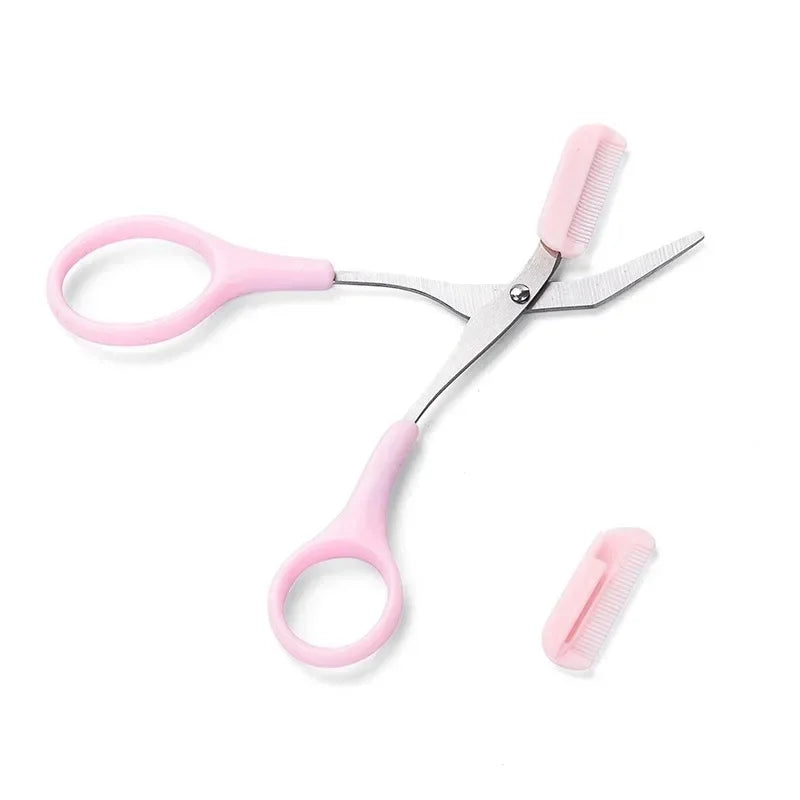 Stainless Steel Eyebrow Trimmer Scissors with Comb - Professional Makeup Tool for Eyebrow Shaping (1/2/3/4 Pieces)
