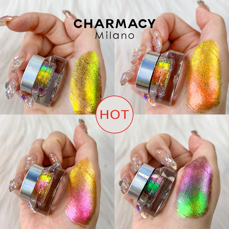 Multichrome Glitter Professional Gel Eyeshadow Long-Lasting Vegan Highly Pigment Chameleon Eye Shadow Make up Cosmetics