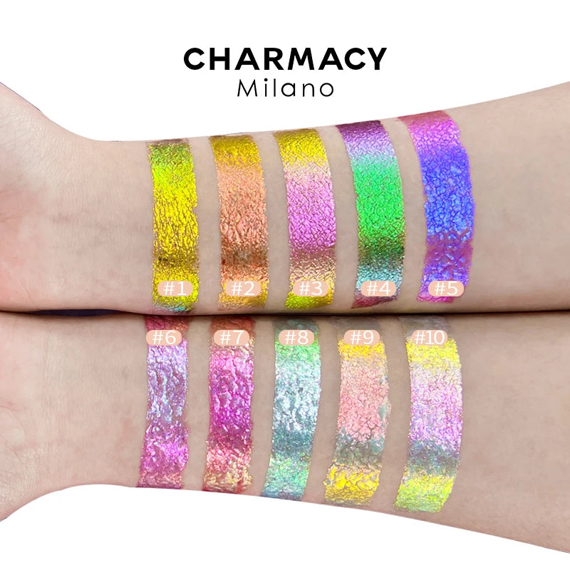 Multichrome Glitter Professional Gel Eyeshadow Long-Lasting Vegan Highly Pigment Chameleon Eye Shadow Make up Cosmetics