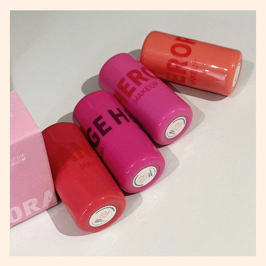 Strawberry Jelly Blush Stick Brighten Cheek Rouge Dual Use of Lips and Cheeks Blusher Waterproof Lasting Red Tint Cheek Color