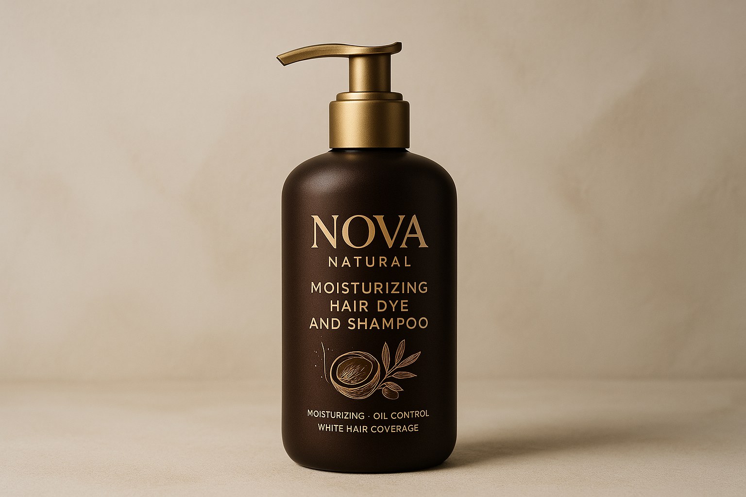Nova Natural Moisturizing Hair Dye and Shampoo: 3-in-1 Fluffy Oil Control for Effective White Hair Coverage and Care